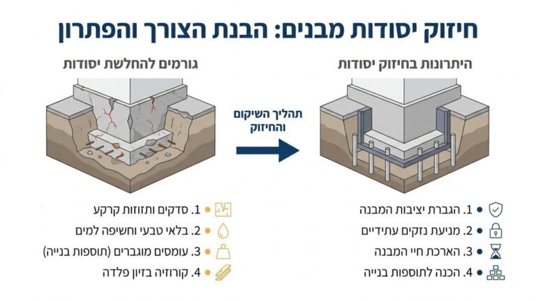 מהנדס קונסטרוקציה בוחן יסודות של בית פרטי